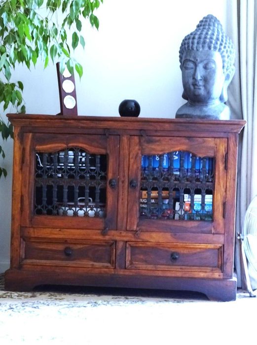 Szafka / witryna / regał kolonialny z litego drewna - AlmiDecor