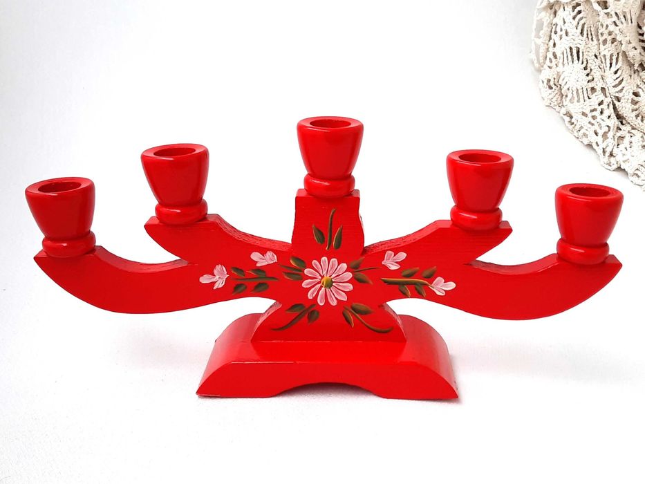 Stary drewniany świecznik - Szwecja