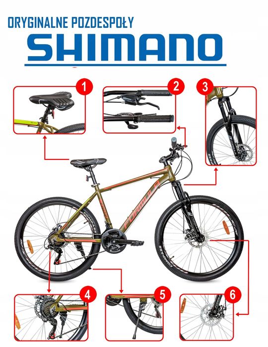 Rower Górski MTB THOR 26 SHIMANO ALUMINIUM 155-180cm Na Komunię