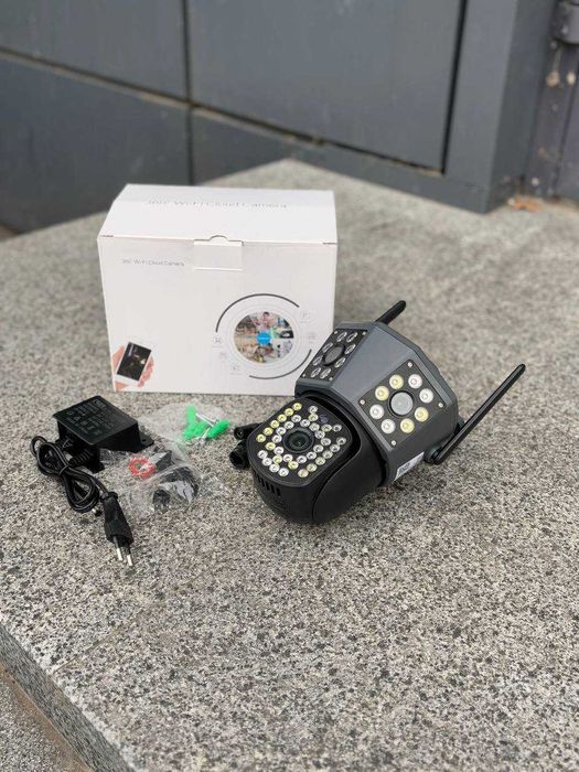 Камера відеоспостереження 9MP вулична WiFi PTZ потрійна вайфай IPC360