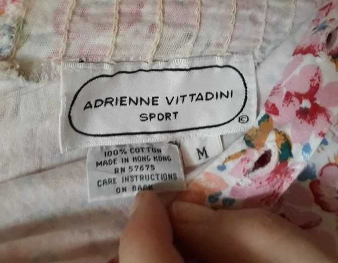 Różowa niebieska sukienka w kwiaty Adrienne Vittadini Sport M 38