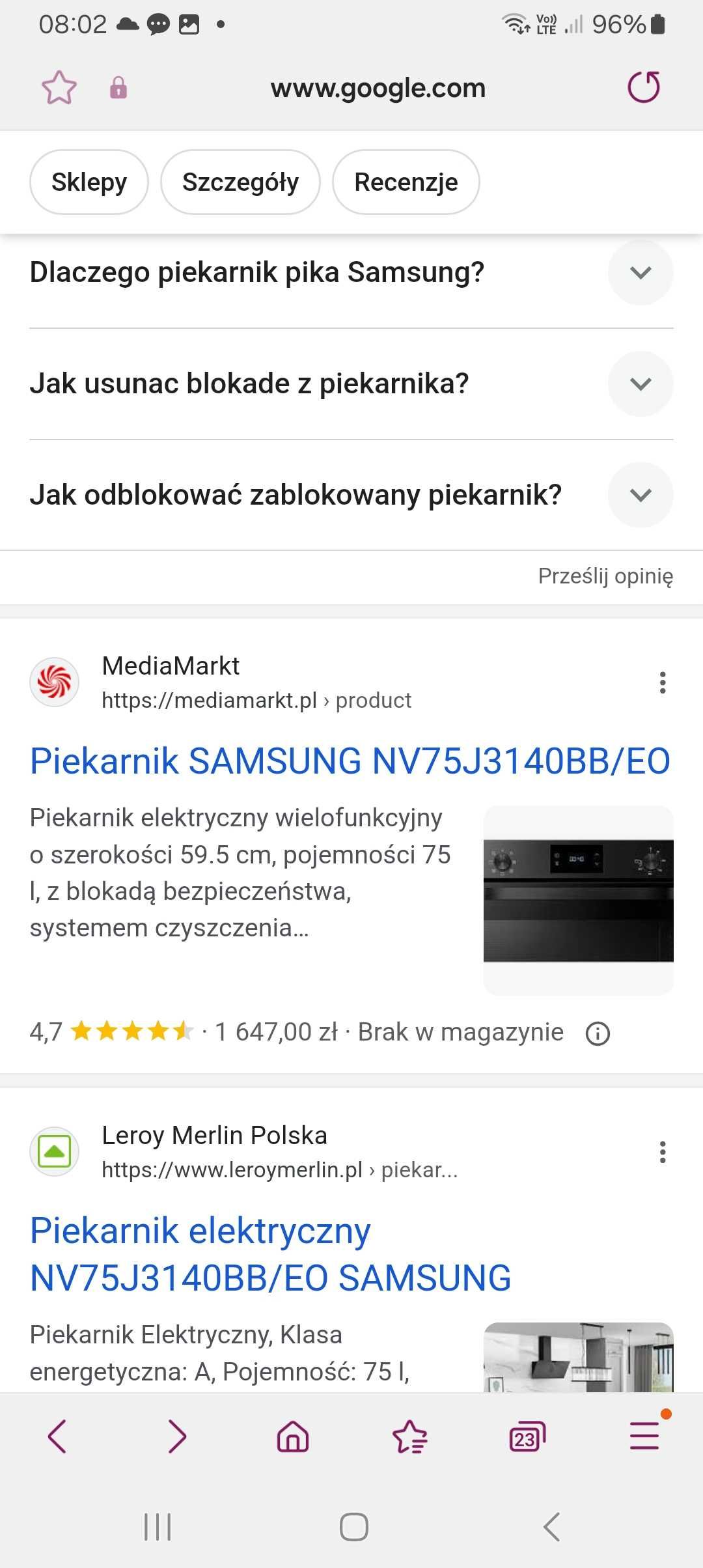 Piekarnik  samsung czarny