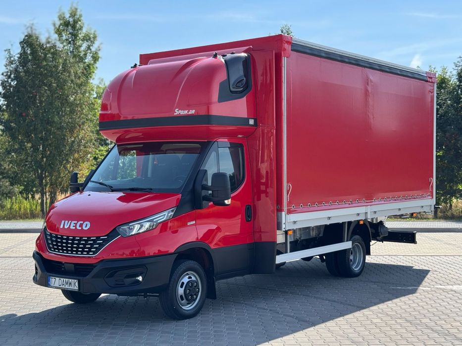 Iveco Daily 2022r‼️50C18‼️3.0 Plandeka 12 Palet 2x Firanka‼️Wysokość rampowa Full LED na bliźniaku Salon Polska Poduszki Pneumatyczne 5,12x2,5x2,35 z tyłu drzwi Spojkar 3.5T  50C15 skrzyniowy Sprinter platforma skrzynia ładunkowa master amazon