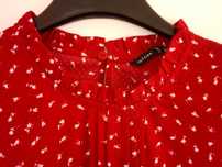 Blusa vermelha com flores - Lefties - Tamanho L