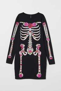 H&M Divided tunika bodycon skeleton Halloween