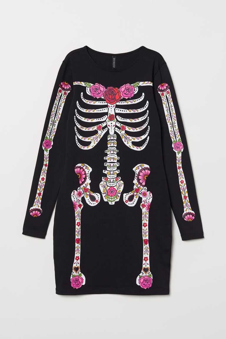 H&M Divided tunika bodycon skeleton Halloween