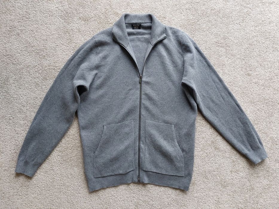 Sweter męski Massimo Dutti XL szary bawełna