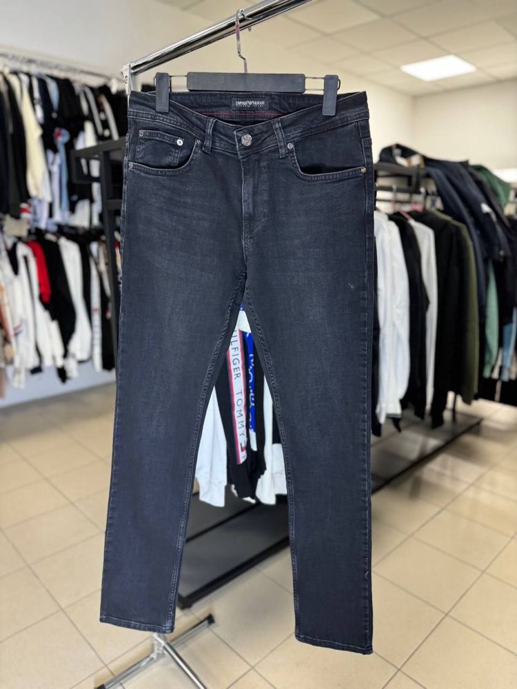 EMPORIO ARMANI 2024 EXCLUSIVE Мужские джинсы черный люкс новинка 30-38