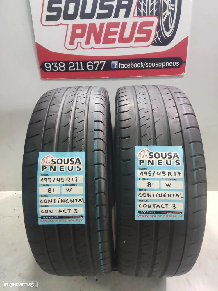 2 pneus semi novos 195-45r17 continental oferta dos portes 90 EUROS