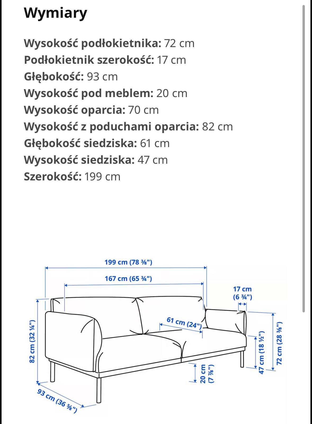 ÄPPLARYD
Sofa 2-osobowa, sofa kanapa IKEA applaryd