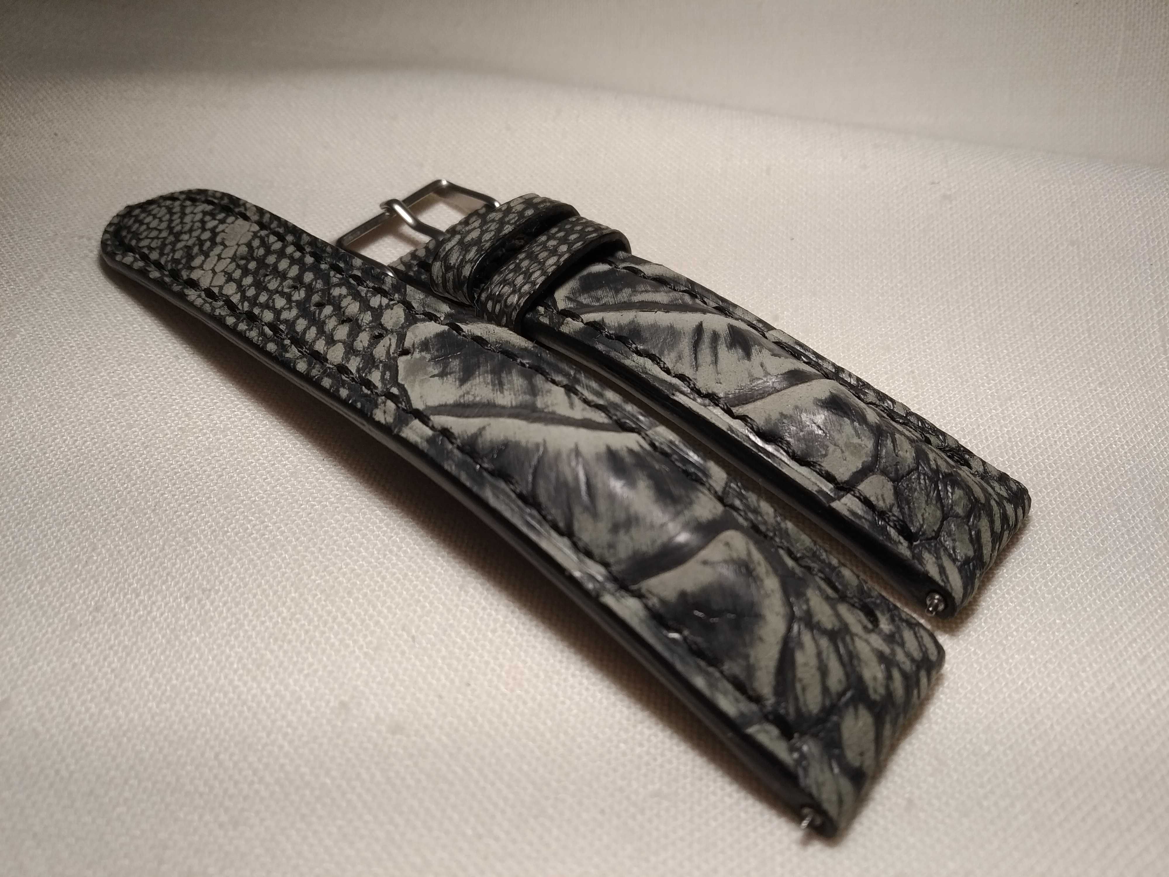 Pasek skórzany do zegarka 20 mm - styl " Breitling" - noga strusia
