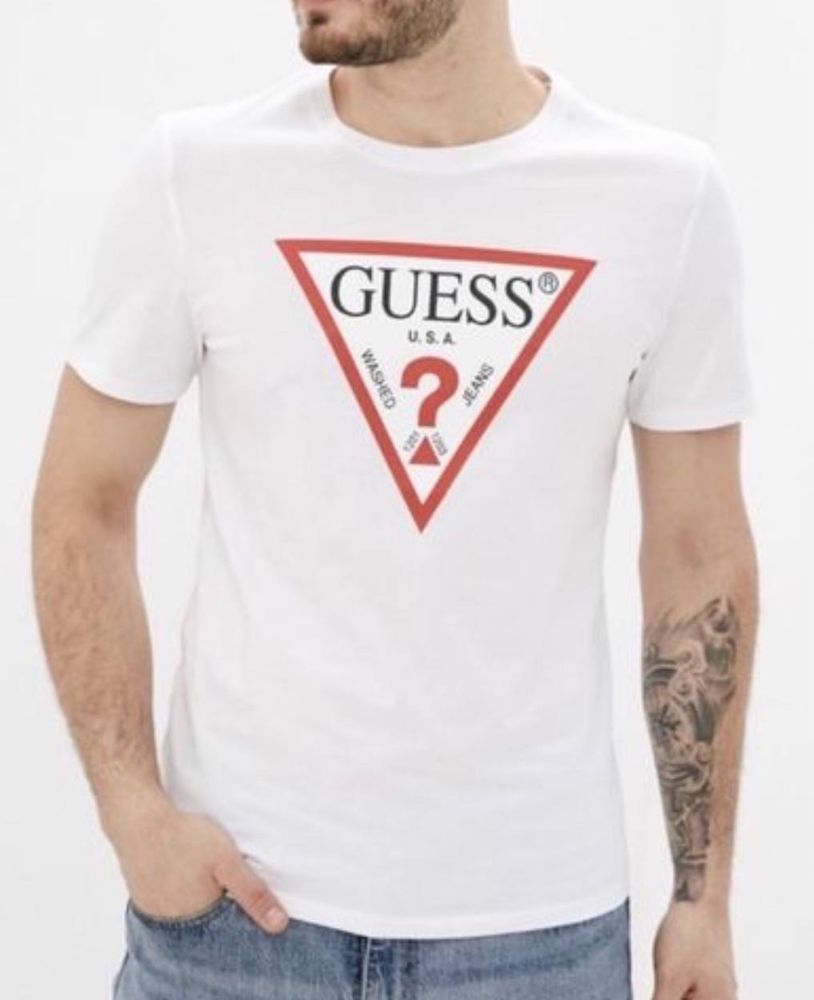 Мужские футболки Guess черные белые серые Гесс сумка унисекс шорты