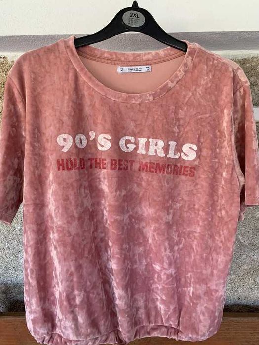 Camisola de manga curta rosa claro Pull&Bear