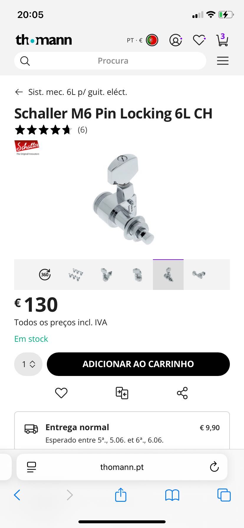 Schaller M6 2-Pin Mount Locking Tuners (Para Fender e Squier)