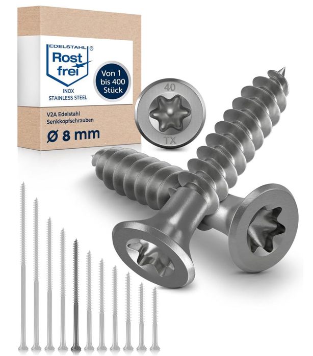 Wkręt nierdzewny konstrukcyjny ciesielski 8x140 A2 Rostfrei