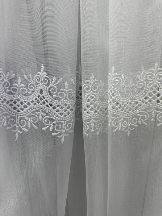 Тюль бамбук з вишивкою, гардины фіранки турецька, штори