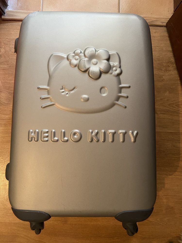 Mala de viagem rígida Hello Kitty cinza