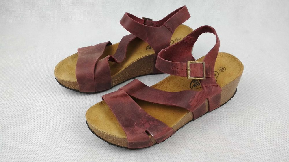 PLAKTON Sandały Na Koturnie Buty Klapki Skórzane Roz. 40