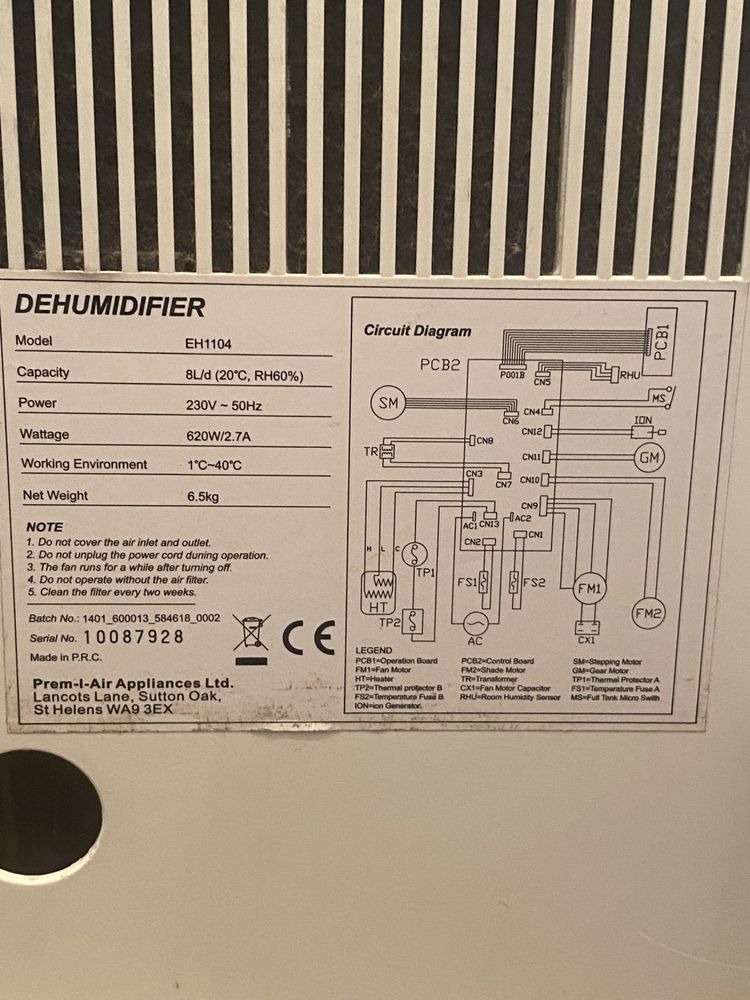 Osuszacz powietrza Prem-I-Air EH1104.