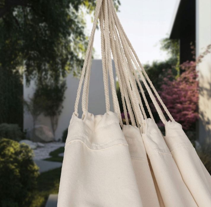 Hamak beżowy boho XXL z frędzlami NOWY