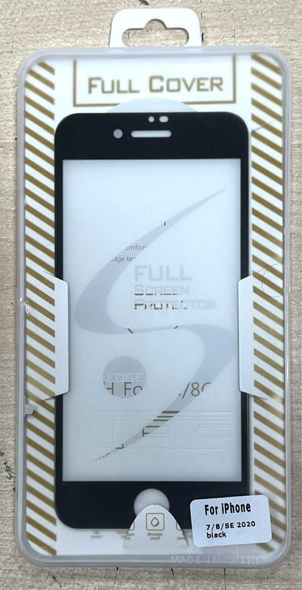 Szkło hartowane 5D do Apple Iphone 7, 8, SE 2020 z ramką kolor: czarny