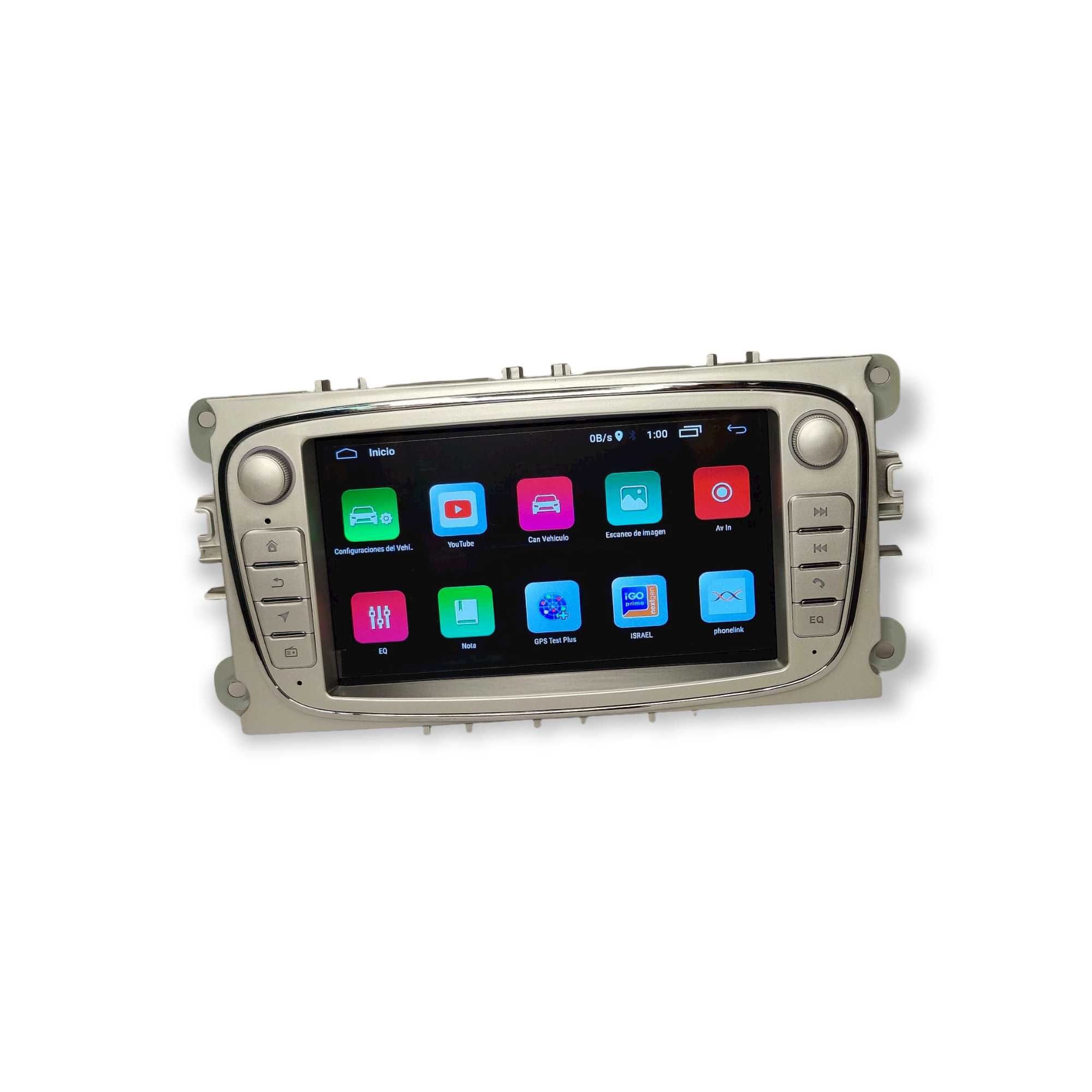 Radio 2 DIN Android para Ford C-MAX S-MAX Galaxy Focus - Novo - Silver