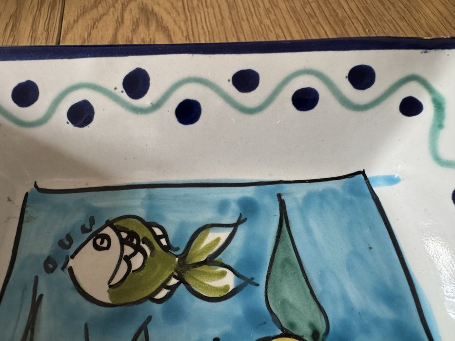 Ceramika popielnica recznie malowana