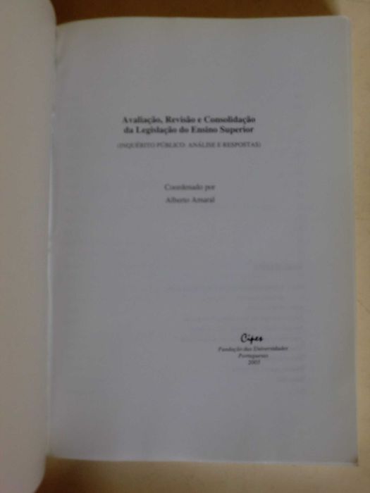 Avaliação, Revisão e Consolidação da Legislação do Ensino Superior