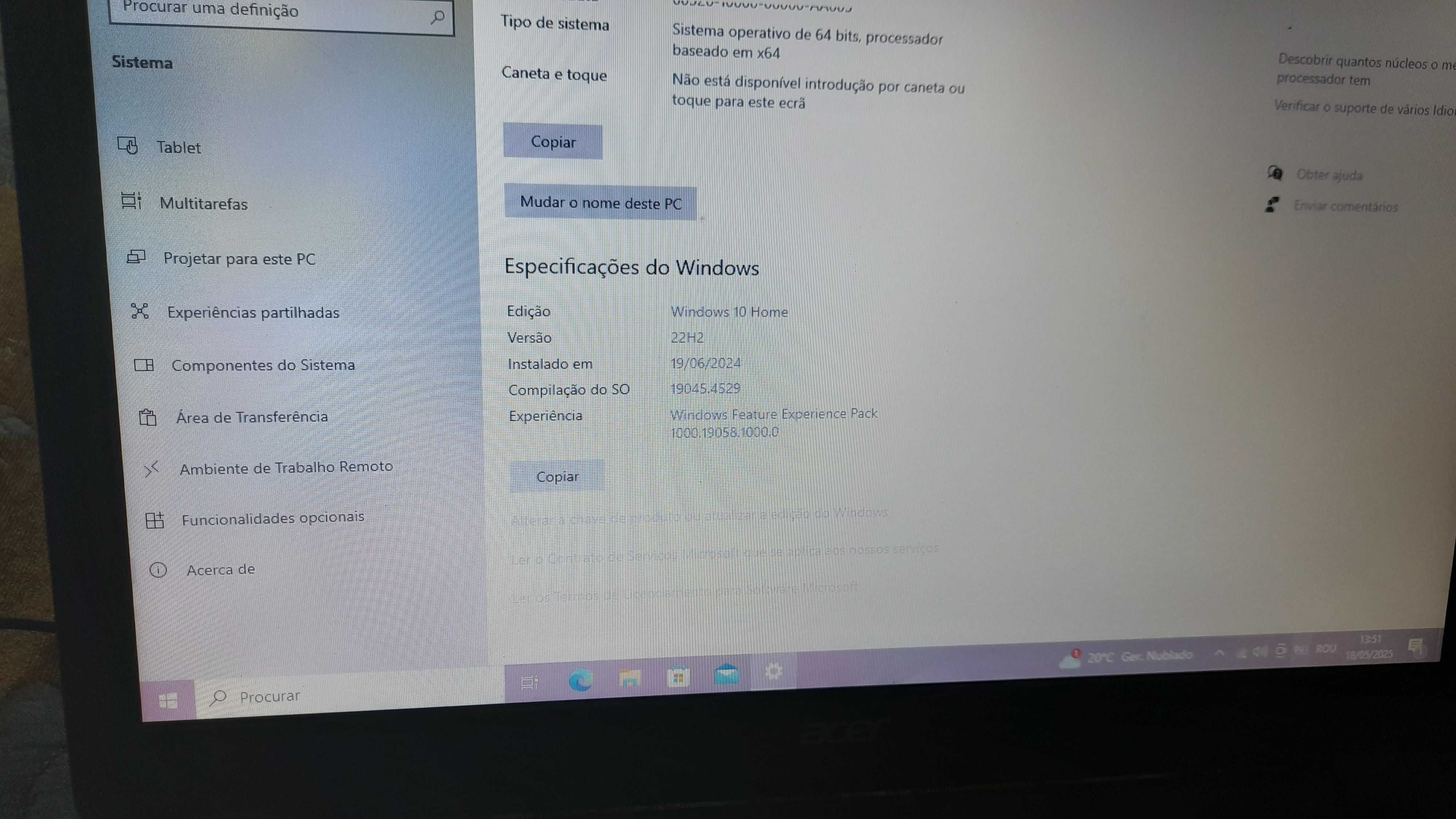 Portátil Acer usado