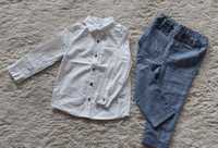 Elegancki zestaw koszula i spodnie dla chłopca r. 92-98, szelki, mucha