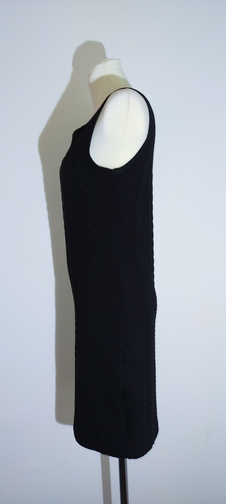 Sukienka mini czarna warkocz gruba 36 S