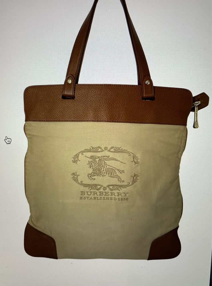 Burberry torba materiał i skóra