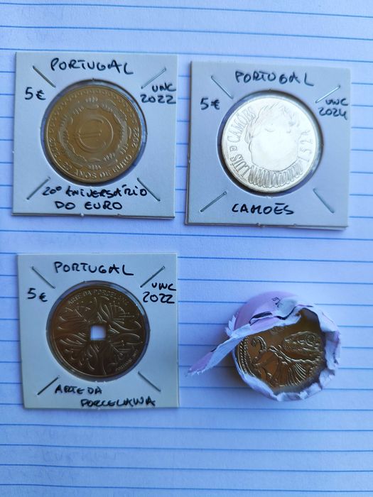 Moedas de 5€ comemorativas de Portugal