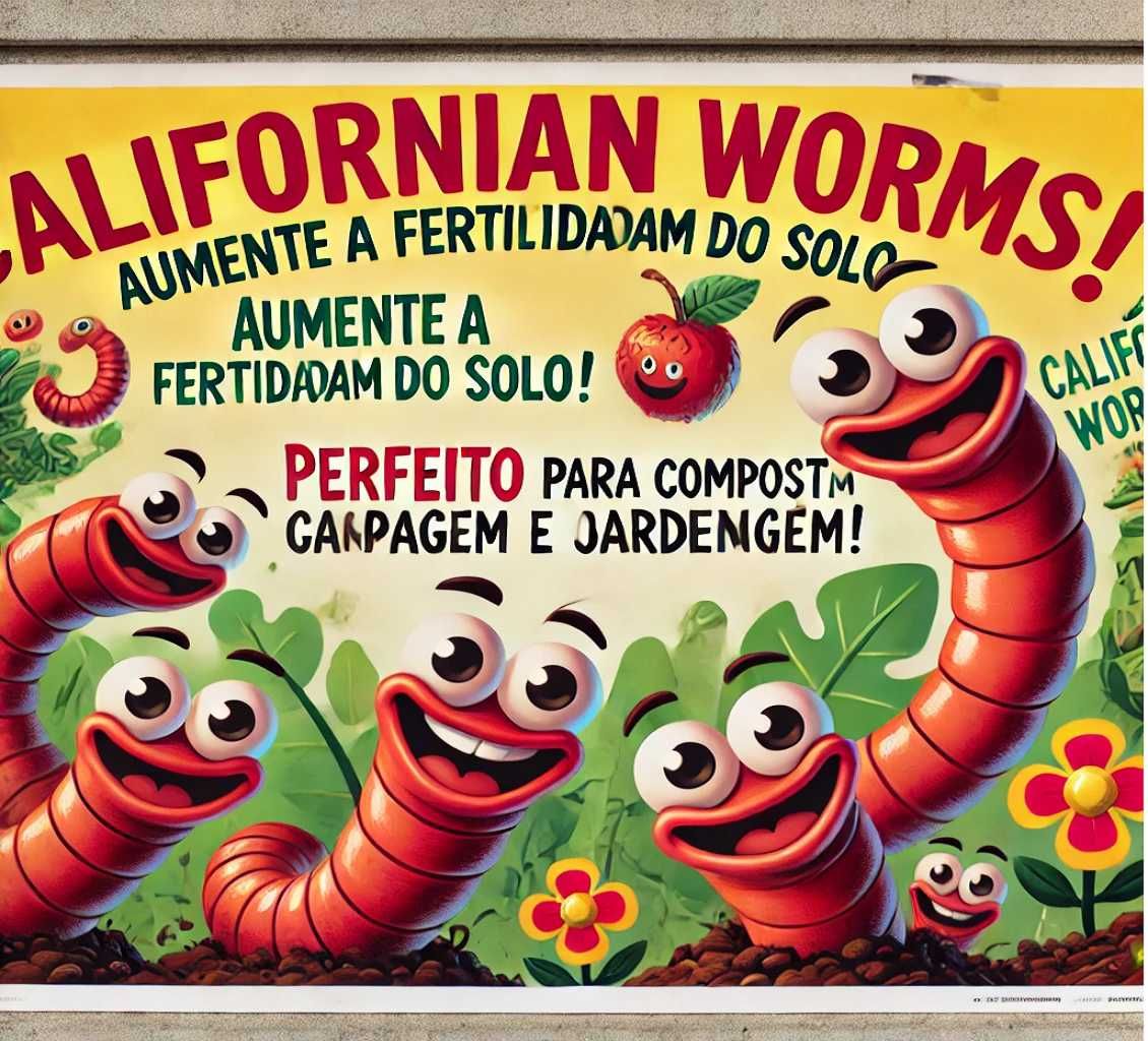 Minhocas Californianas — Pesca • Compostagem • Alimentação Animal (5€)