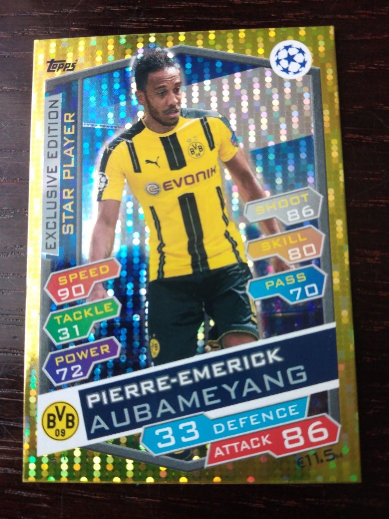 Karta exclusive edition Star player Aubameyang match attax 2016 /17