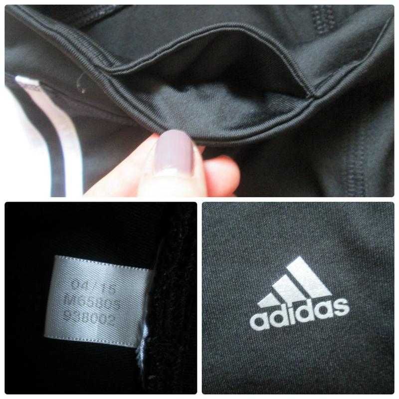Фирменные спортивные лосины леггинсы черные Adidas оригинал.
