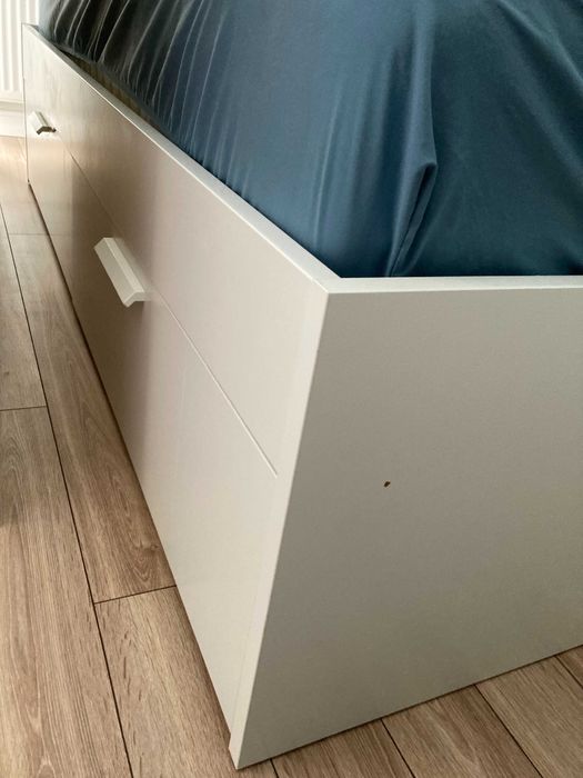 Rama łóżka IKEA 140x200 – Z szufladami – Biała