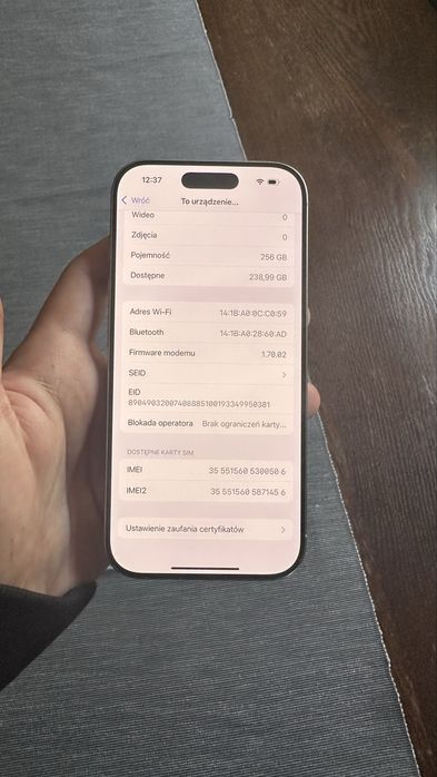 Iphone 16 pro biały 256gb stan igla