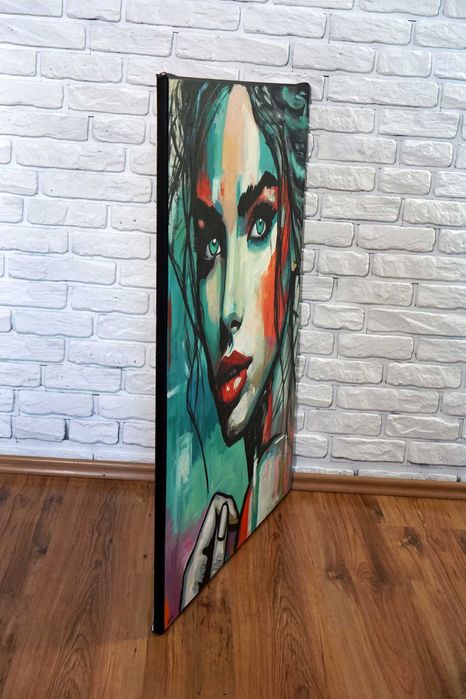 Duży obraz olejny 80x100 oryginalny ręcznie malowany abstrakcja Stach