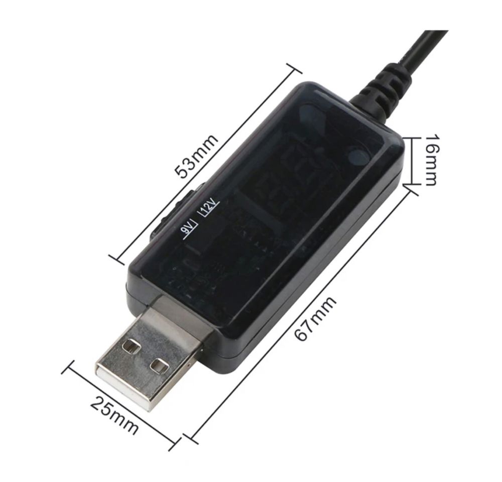 Кабель для роутера powerbank  USB от павербанка 9v,12v з адаптором