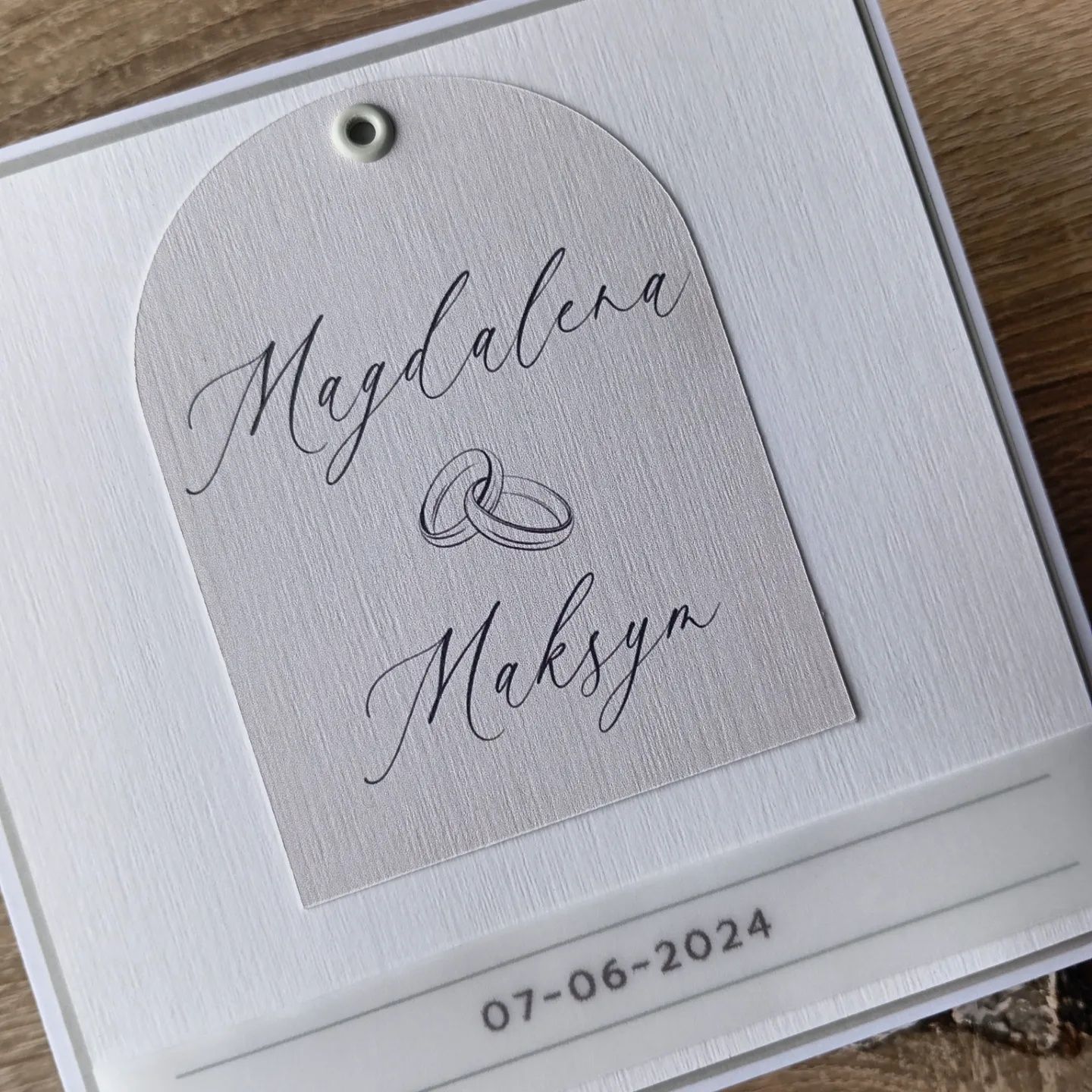 Personalizowana kartka z okazji ślubu, styl minimalistyczny