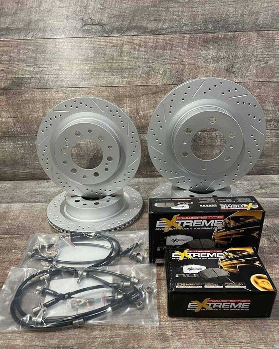 гальмівні диски R1 Concepts Carbon Geomet + колодки кераміка PowerStop