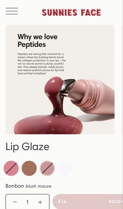 Sunnies Face Rhode lip glaze