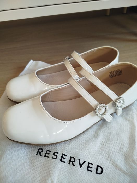 Reserved Buty balerinki galowe komunijne 38 skórzana wkładka stan bdb