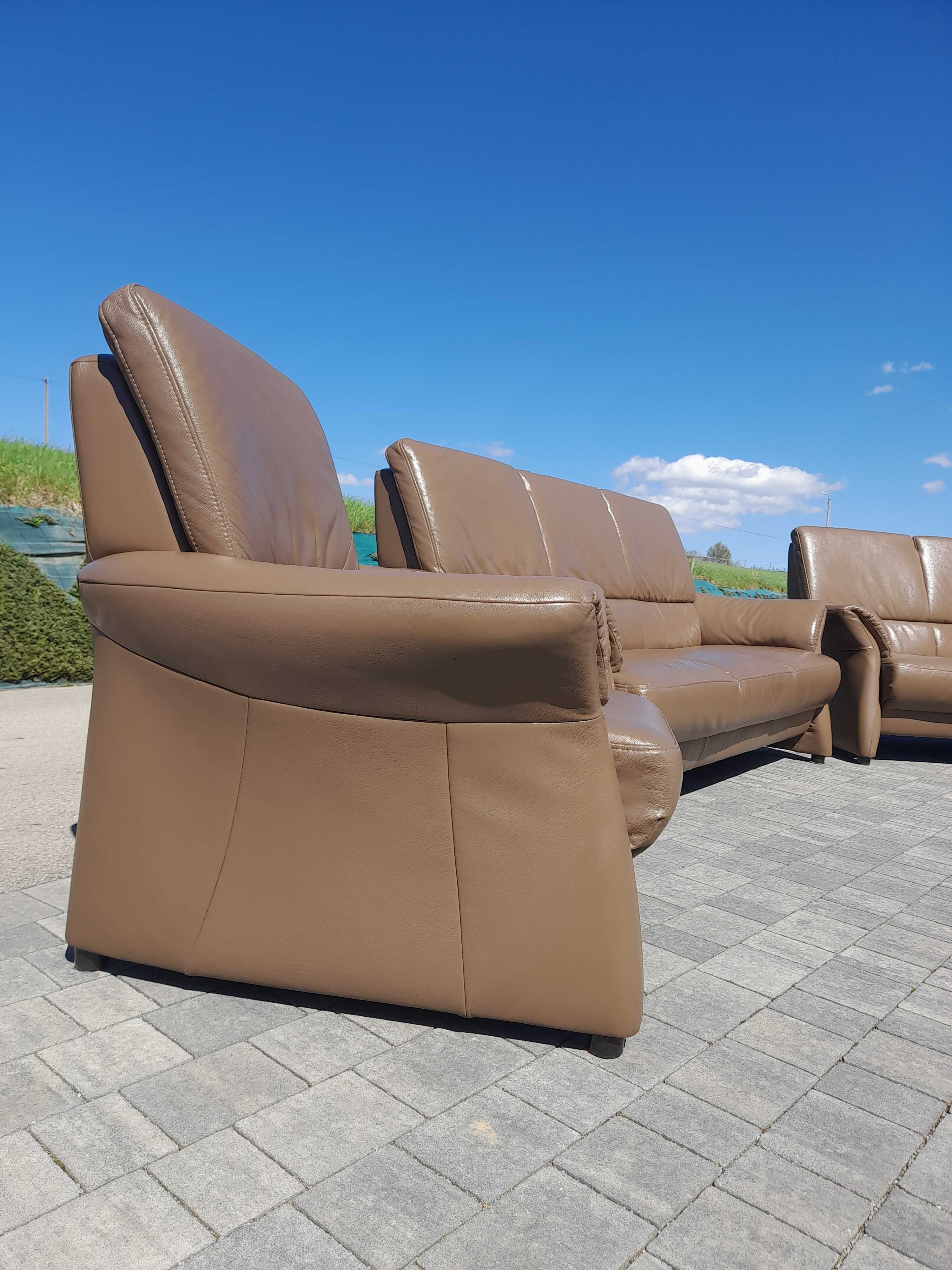 Idealny zestaw wypoczynkowy 3+2+1 skóra naturalna marki DES Sofa Line