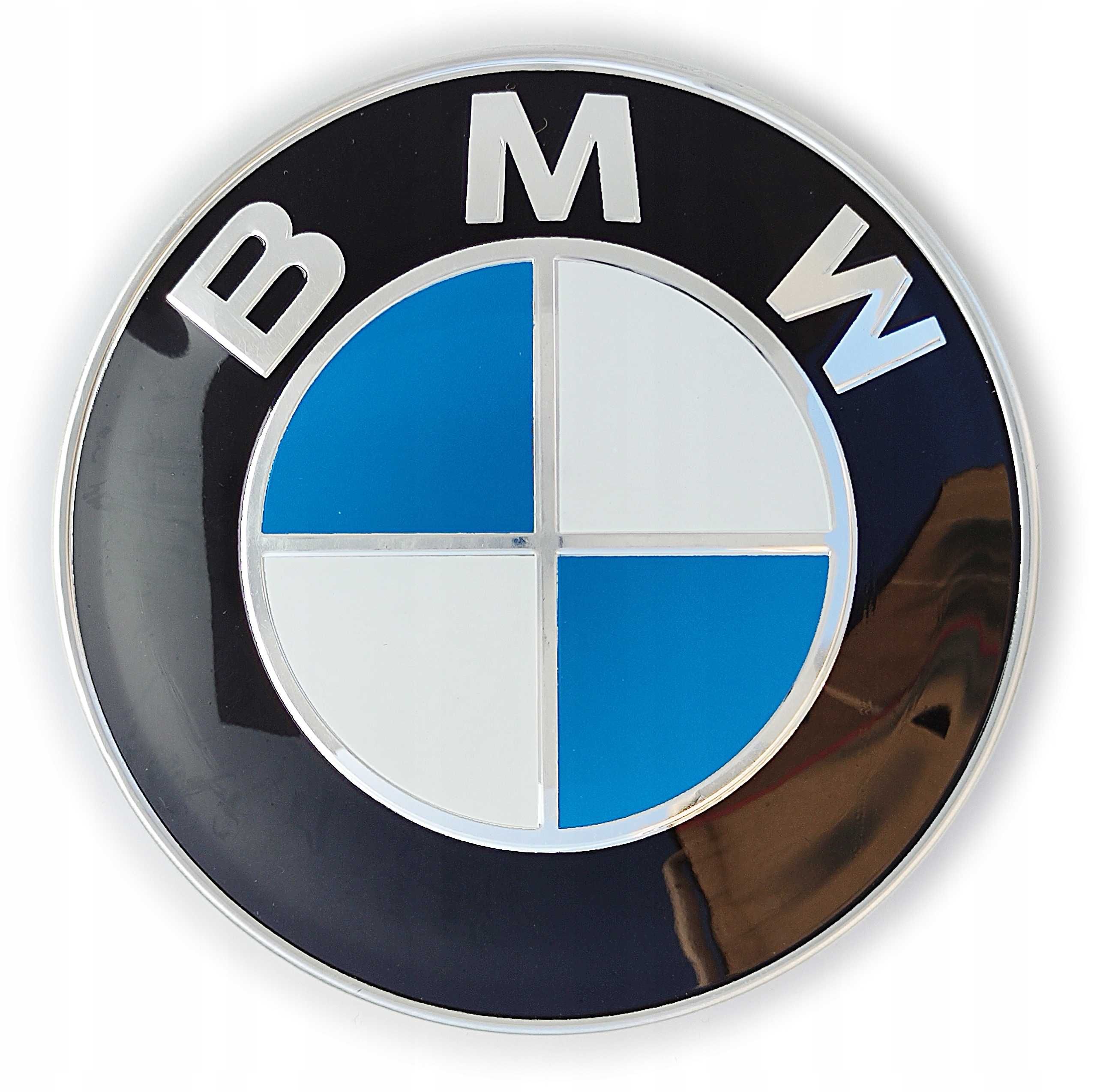 Emblemat BMW fi 95mm czarny niebieski połysk znaczek logo