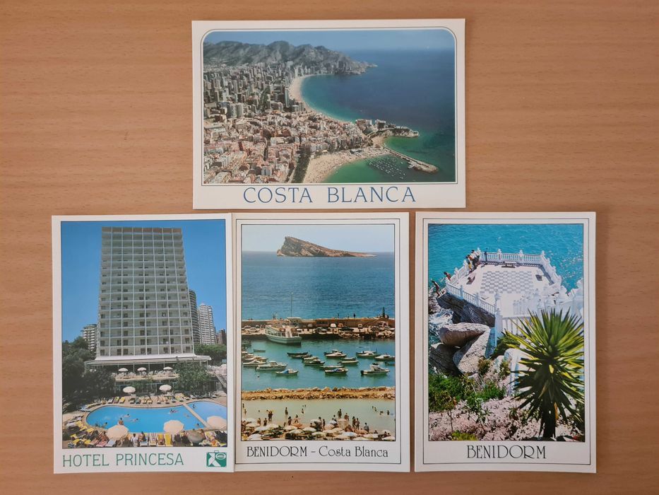 4 postais de Benidorm e Costa Blanca, Espanha