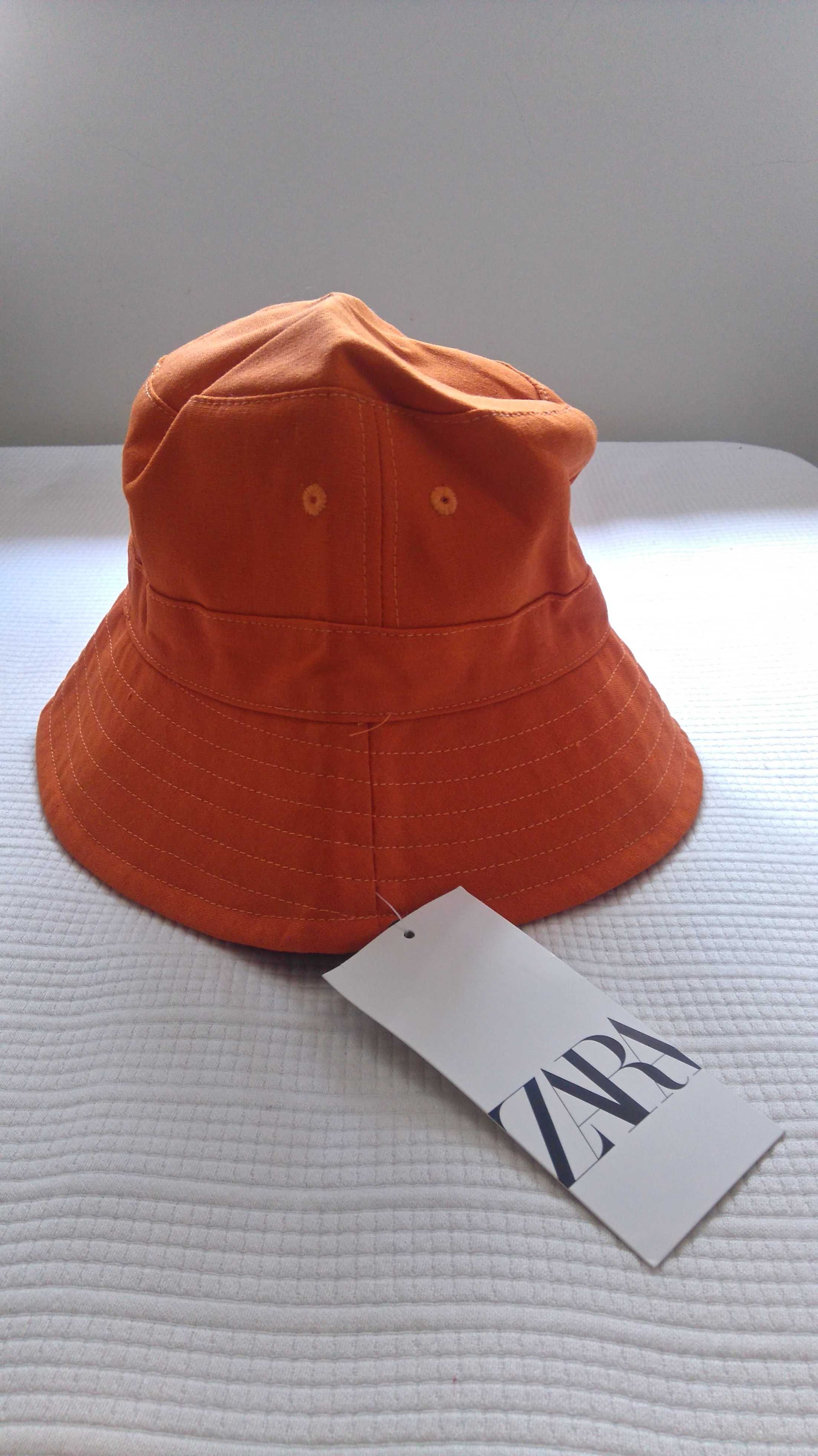 Chapéu bucket laranja S Zara NOVO c/etiqueta