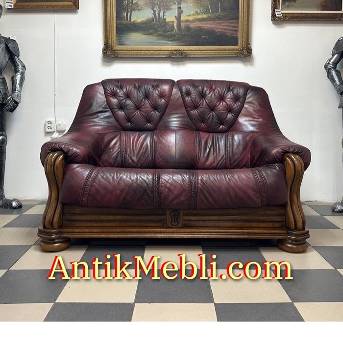 Шкіряний диван каркас дуб кожа 3678