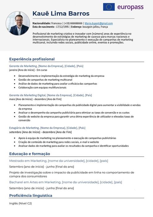 Europass - Currículo Europeu